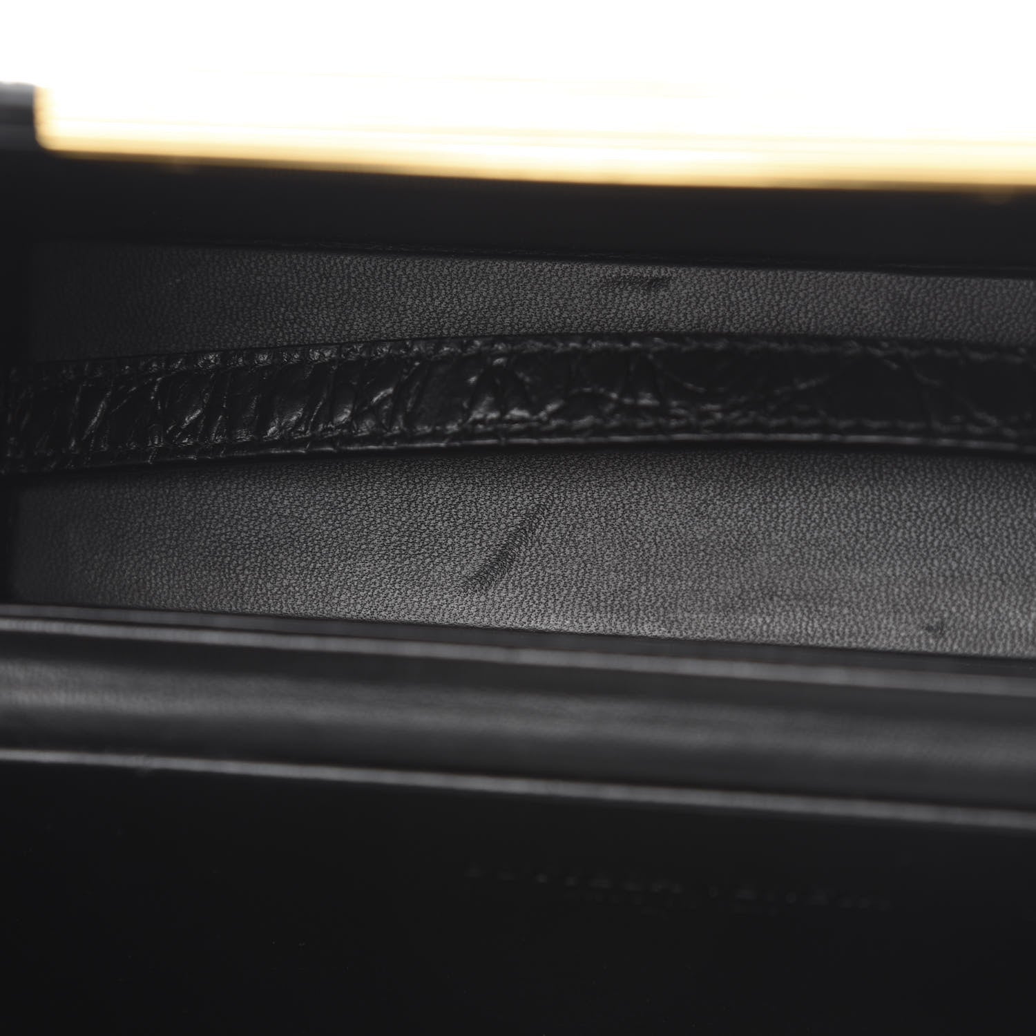 Bottega Veneta Calfskin Crocodile Embossed Daisey Box Clutch Black 11 of 11