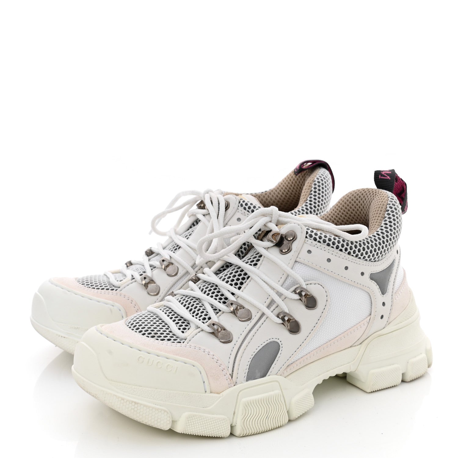 Gucci X SEGA Mesh Calfskin Suede Womens Flashtrek Sneakers 37 Great White 3 of 10