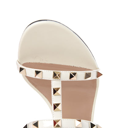 Valentino Garavani Patent Rockstud Gladiator 70mm Sandals 39.5 Light Ivory 8 of 9