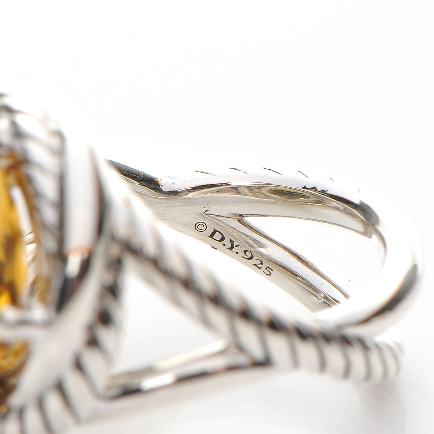 Sterling Silver Citrine 11mm Infinity Ring 52 6