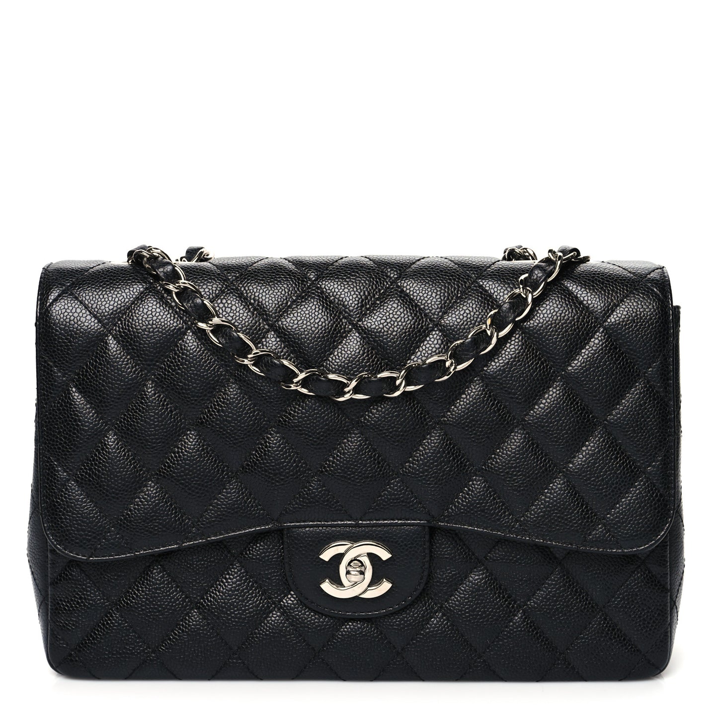 Caviar Quilted Jumbo Single Flap Black