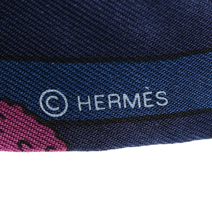 Hermes Silk Les Nouveaux Amoureux de Paris Twilly Marine Violet White 4 of 4