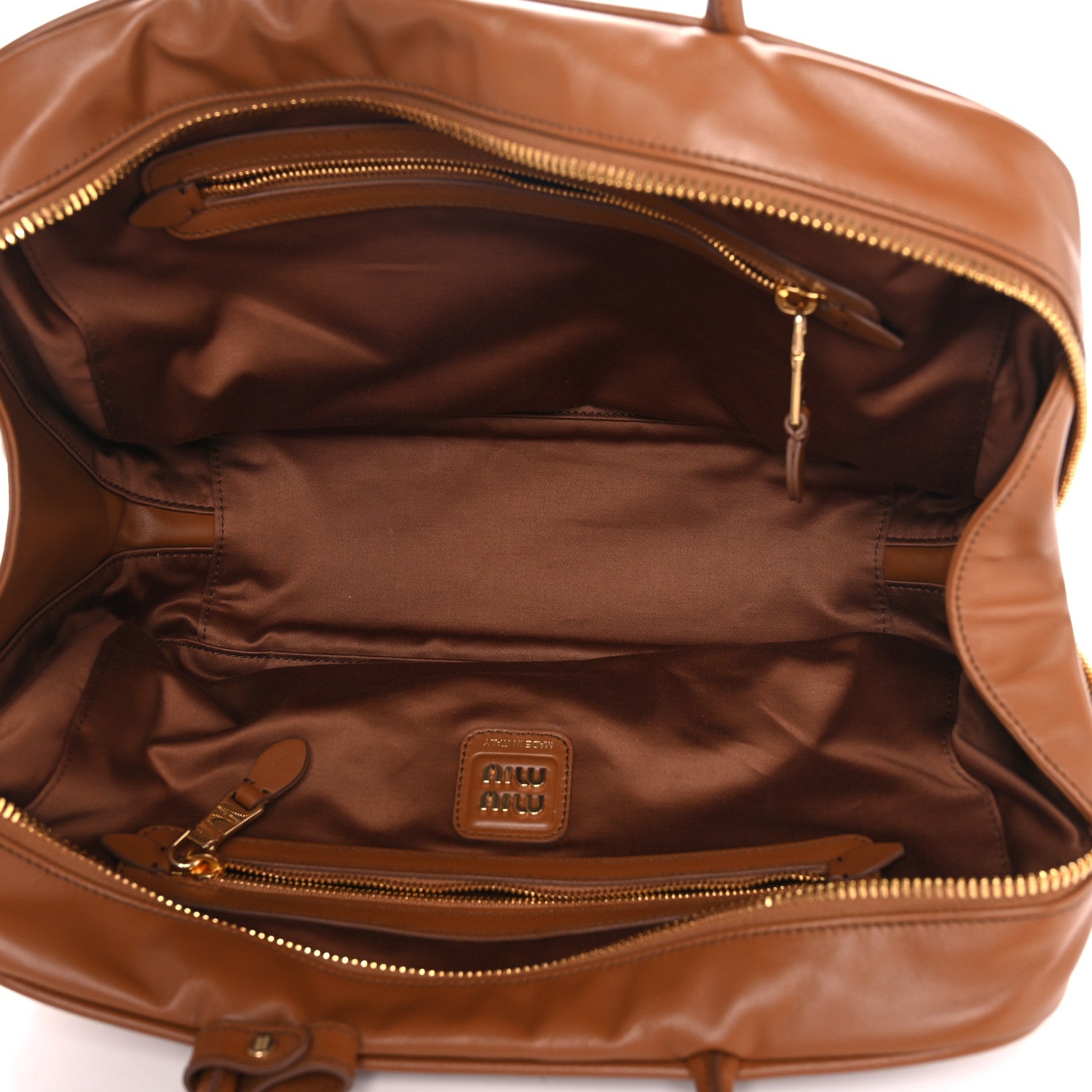 Miu Miu Soft Calf Softy Large Beau Top Handle Bag Cognac 5 of 9