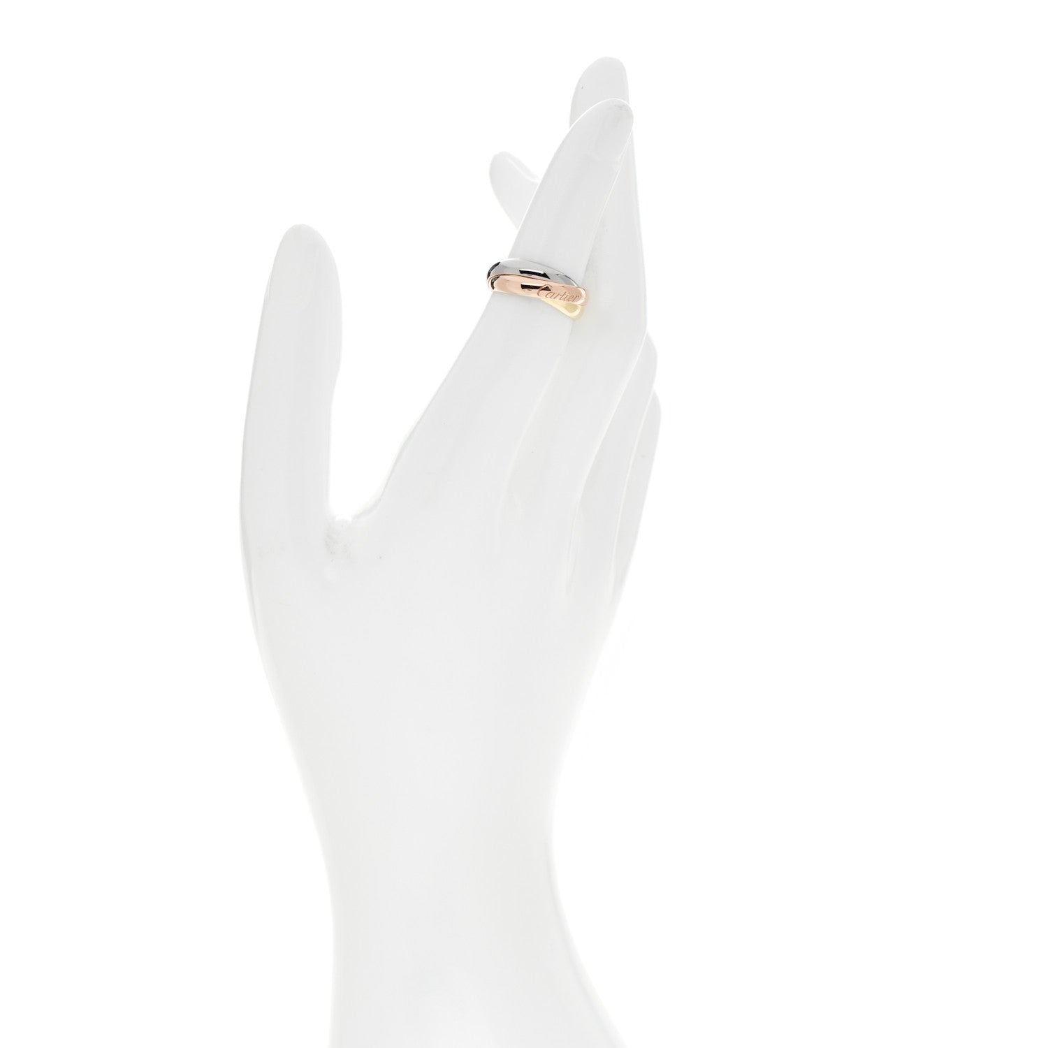 Cartier 18K Pink Yellow White Gold Classic Trinity Ring 48 4.5 2 of 5