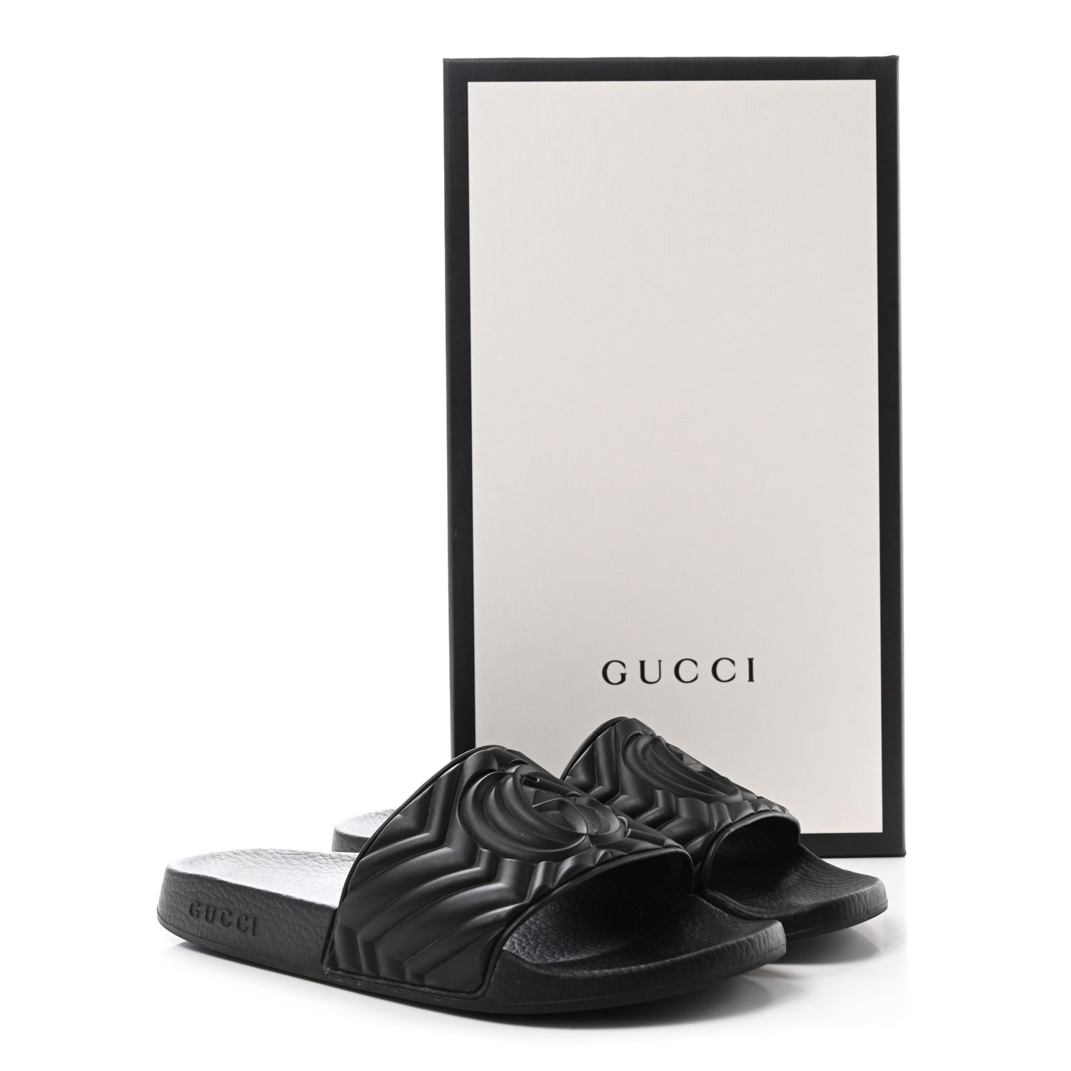 Gucci Rubber Matelasse Interlocking G Mens Slide Sandals 7 Black 9 of 9