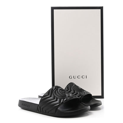 Gucci Rubber Matelasse Interlocking G Mens Slide Sandals 7 Black 9 of 9