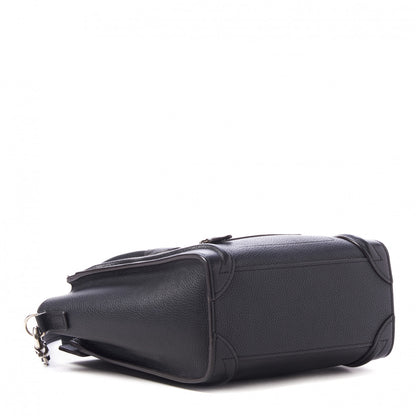 Celine Drummed Calfskin Nano Luggage Black 4 of 9