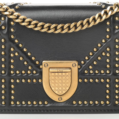 Christian Dior Lambskin Studded Micro Diorama Flap Bag Black 8 of 14