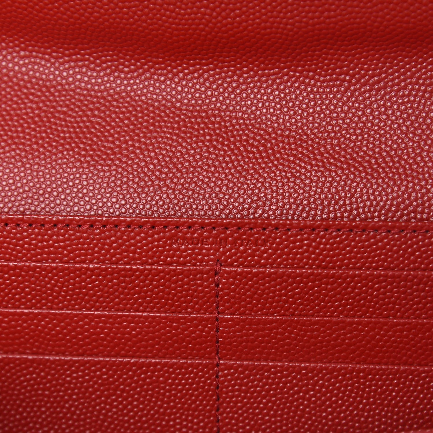 Saint Laurent Grain De Poudre Matelasse Chevron Monogram Wallet Lipstick Red 7 of 12