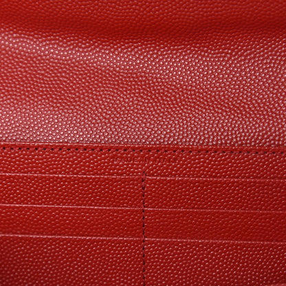 Saint Laurent Grain De Poudre Matelasse Chevron Monogram Wallet Lipstick Red 7 of 12