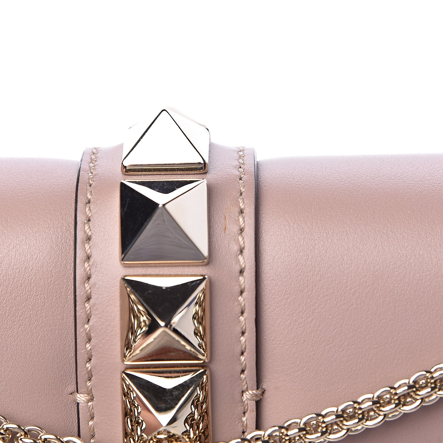 Valentino Garavani Vitello Medium Glam Lock Rockstud Flap Poudre 12 of 13