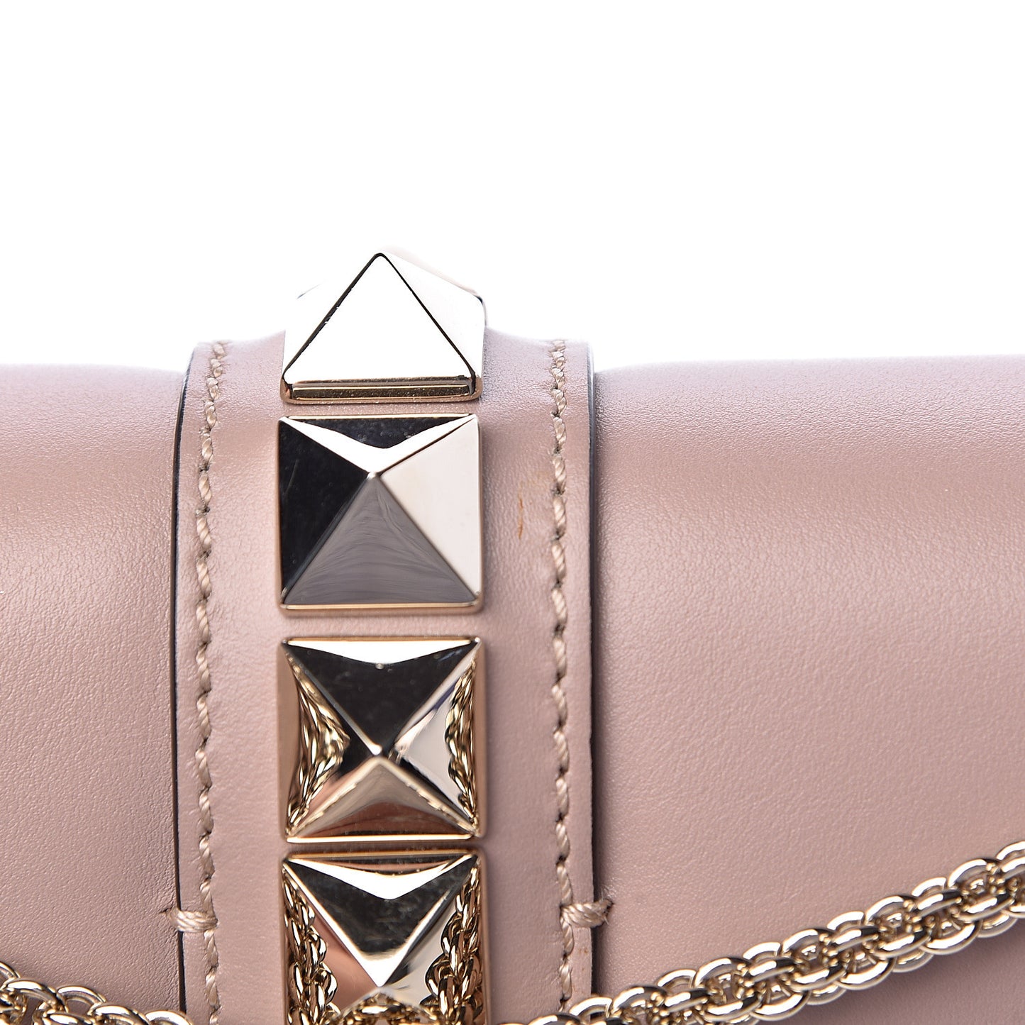 Vitello Medium Glam Lock Rockstud Flap Poudre