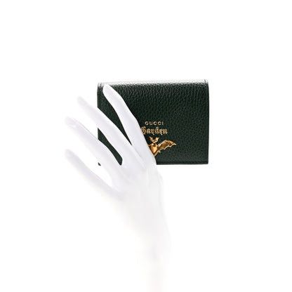 Gucci Calfskin Garden Bat Card Case Dark Green 2 of 7