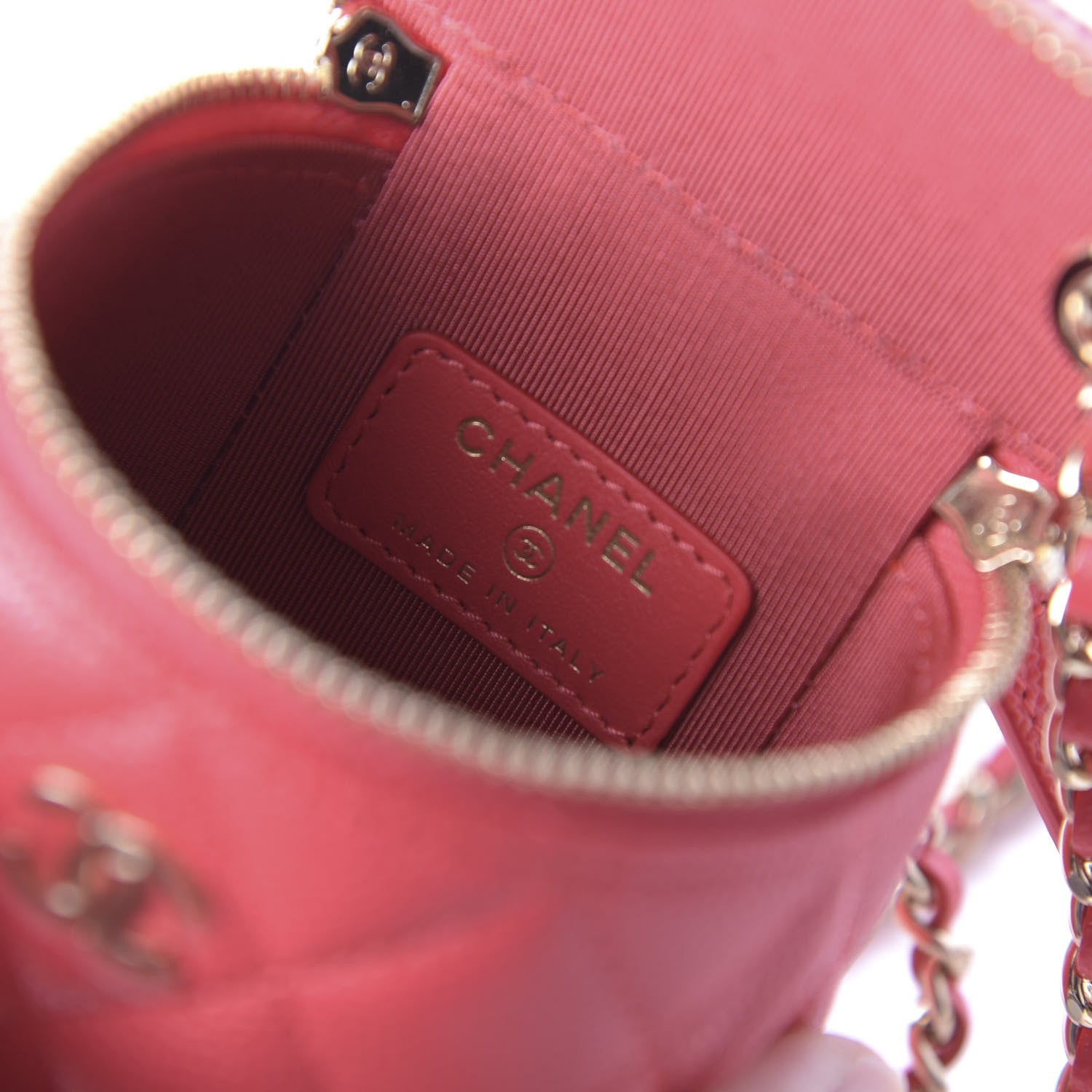 Chanel Caviar Quilted Small Vertical Coco Beauty Vanity Case With Chain Red 6 of 10