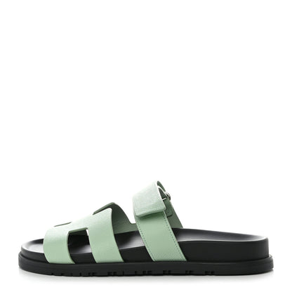 Hermes Epsom Womens Chypre Sandals 39 Vert Jade 1 of 9
