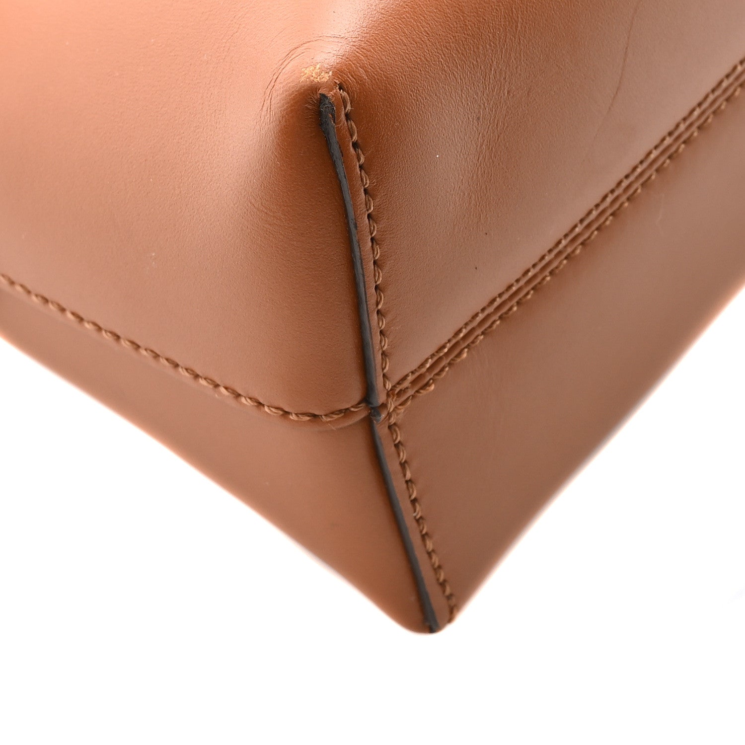 Fendi Vitello King Logo Embossed Mini By The Way Boston Bag Cuoio 9 of 10