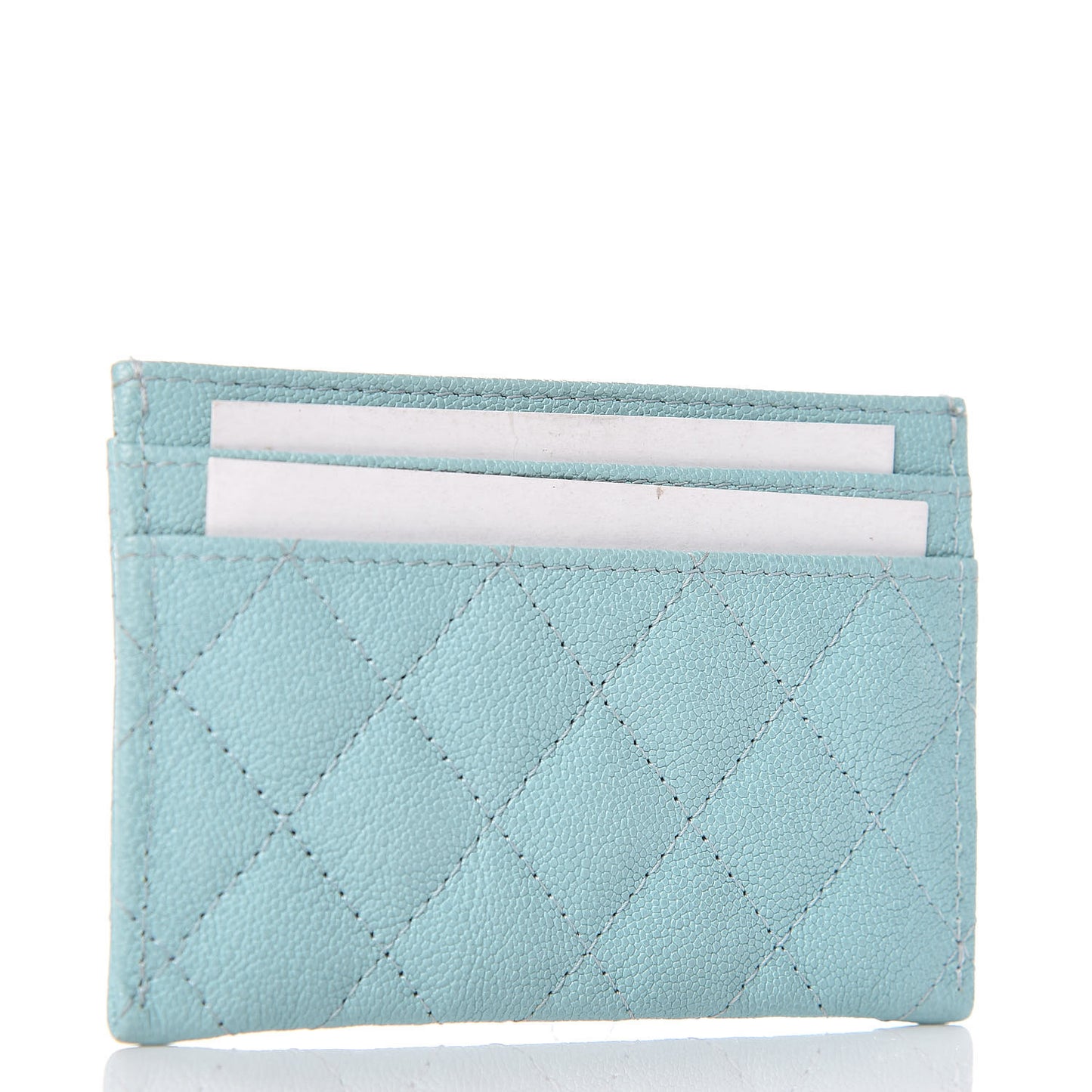 Caviar Quilted Boy Card Holder Blue