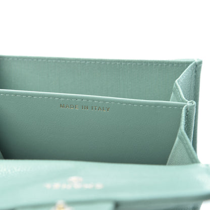 Chanel Caviar Quilted Flap Card Holder Wallet Light Blue 7 of 8