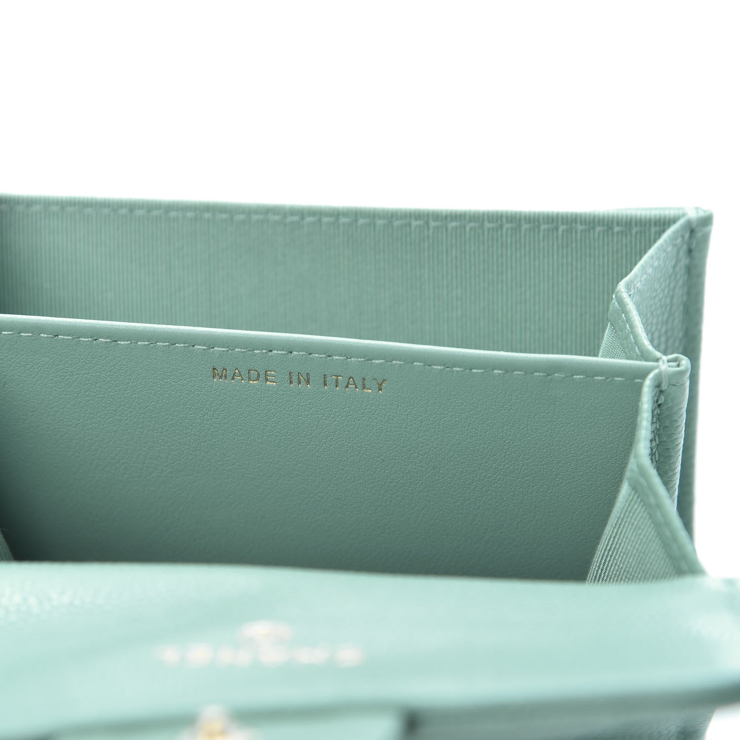 Chanel Caviar Quilted Flap Card Holder Wallet Light Blue 7 of 8