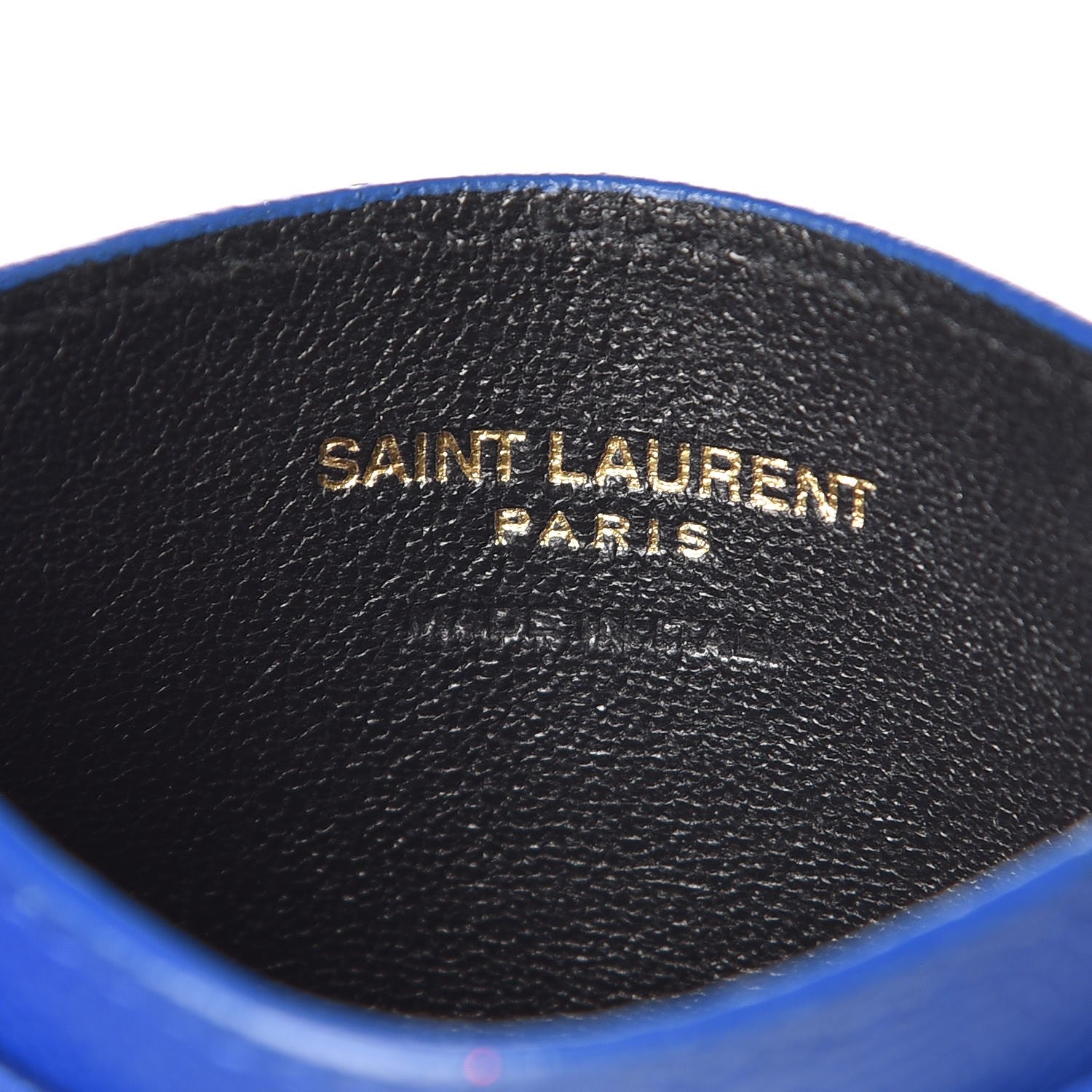 Saint Laurent Grain De Poudre Matelasse Monogram Credit Card Case Blue Majorelle 7 of 8