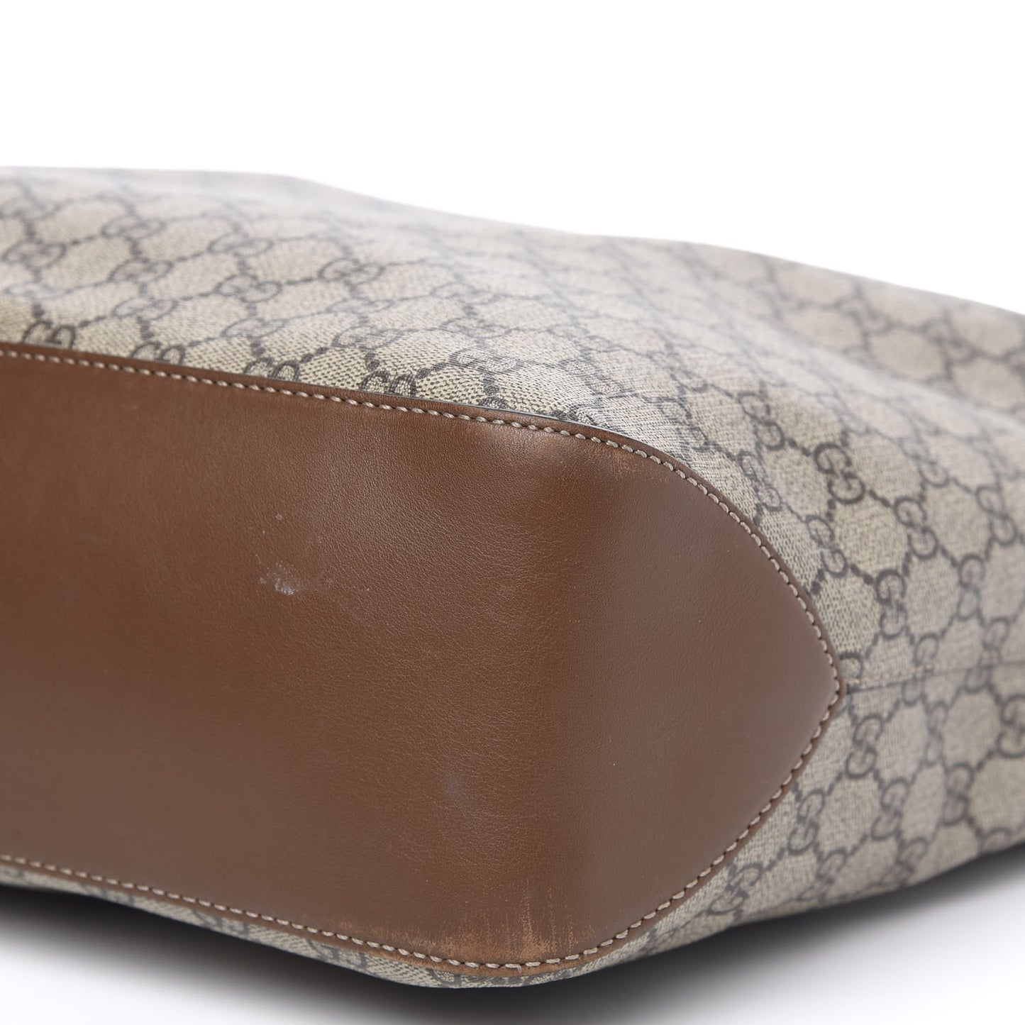 GG Supreme Monogram Large Linea A Hobo Light Brown