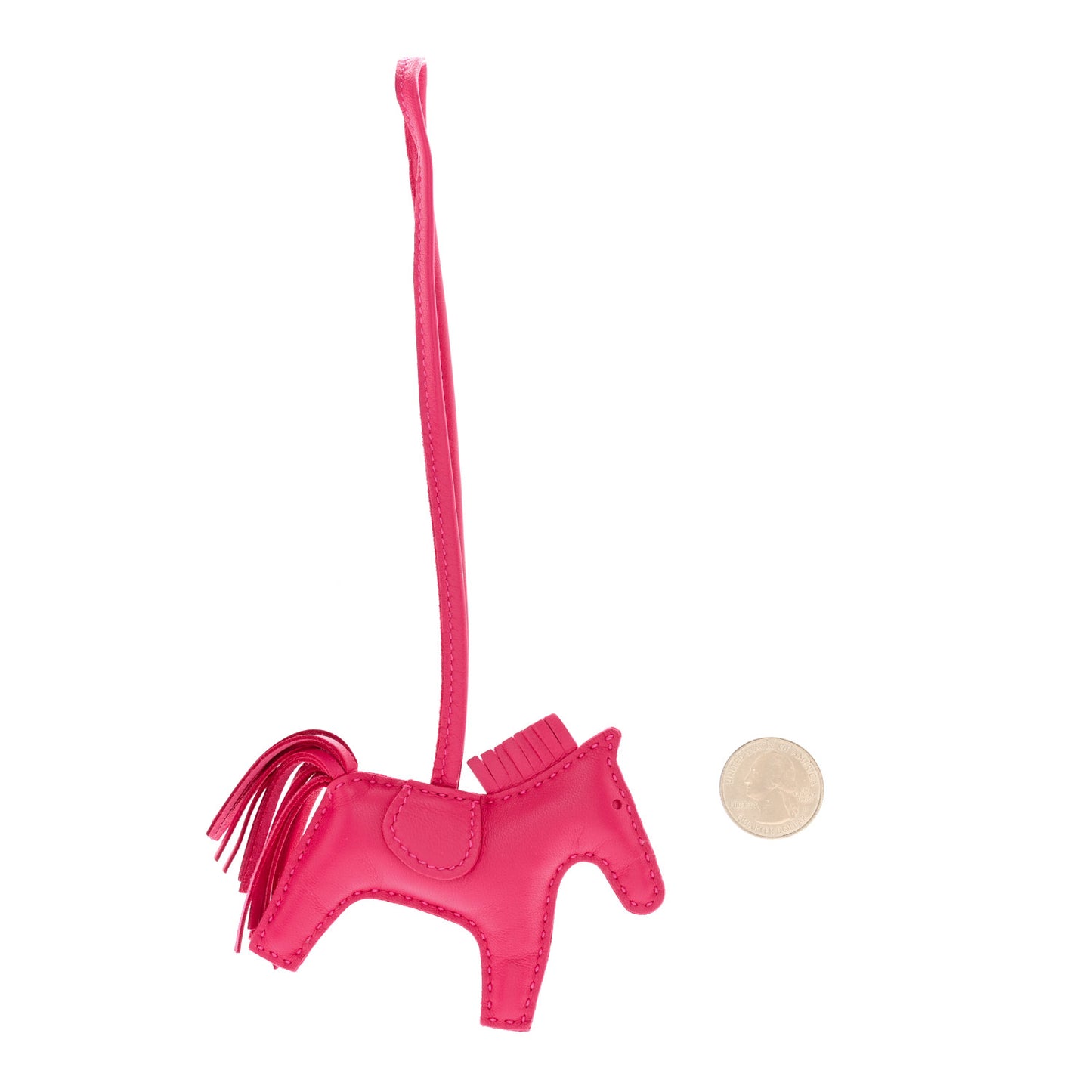 Milo Lambskin Grigri Rodeo Horse Bag Charm PM Rose Mexico