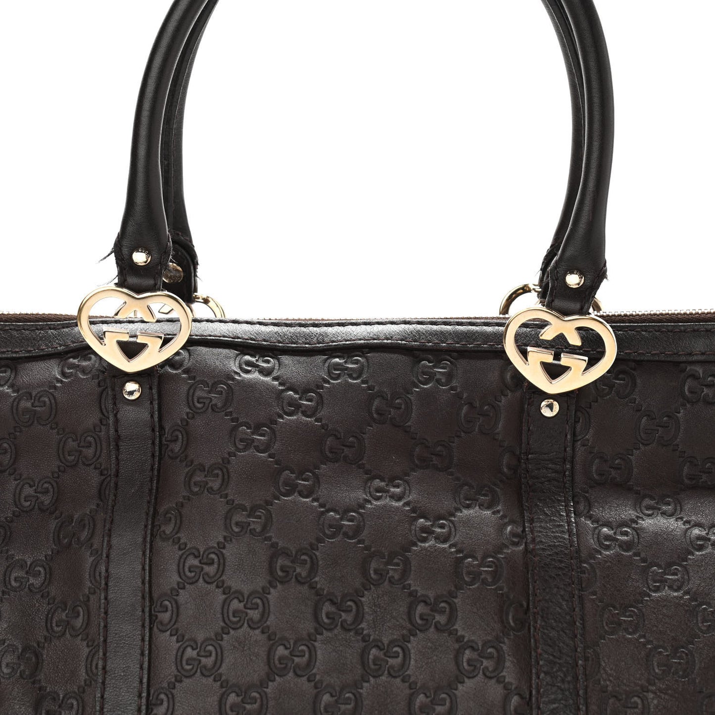 Guccissima Small Lovely Heart Tote Chocolate