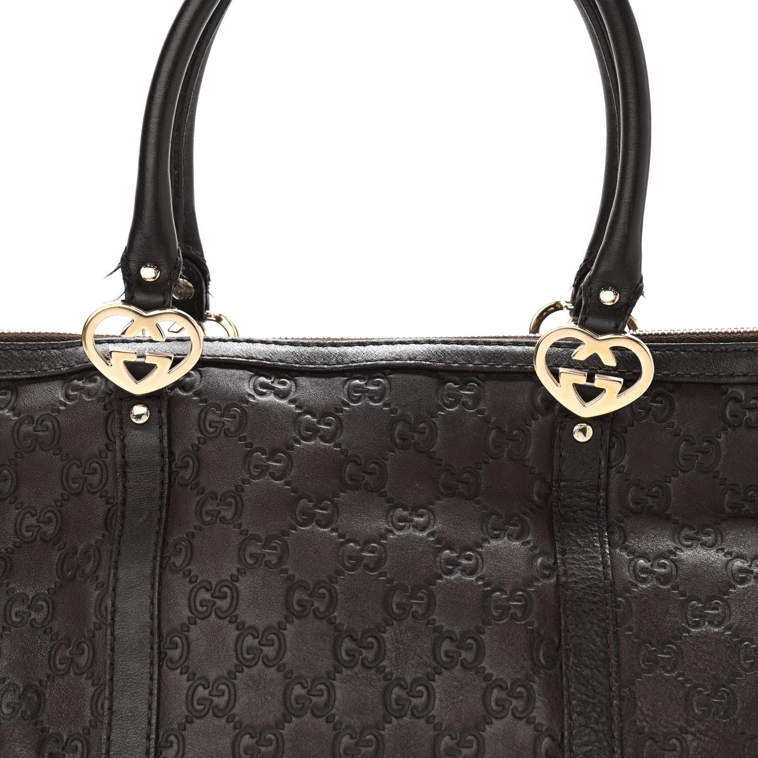 Gucci Guccissima Small Lovely Heart Tote Chocolate 9 of 26