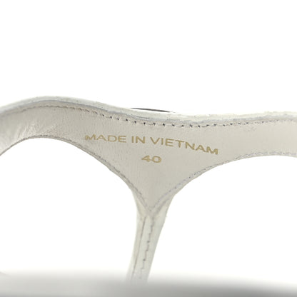 Prada Patent Calfskin Logo Thong Sandals 40 White 10 of 12