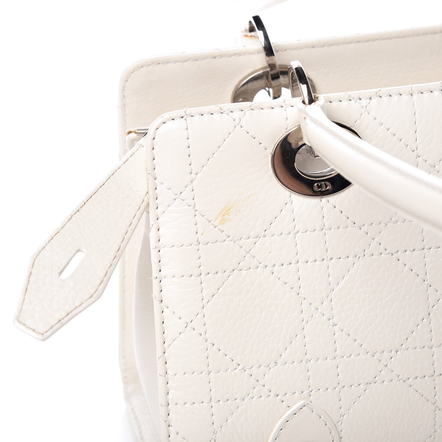 Christian Dior Calfskin Cannage Stitched East West Lady Dior White 20 of 29