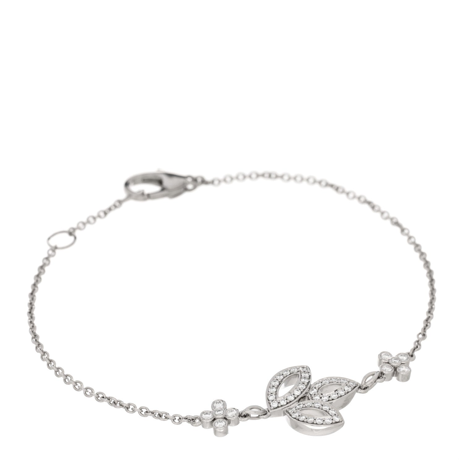 Harry Winston Platinum Diamond Lily Cluster Bracelet 1 of 4
