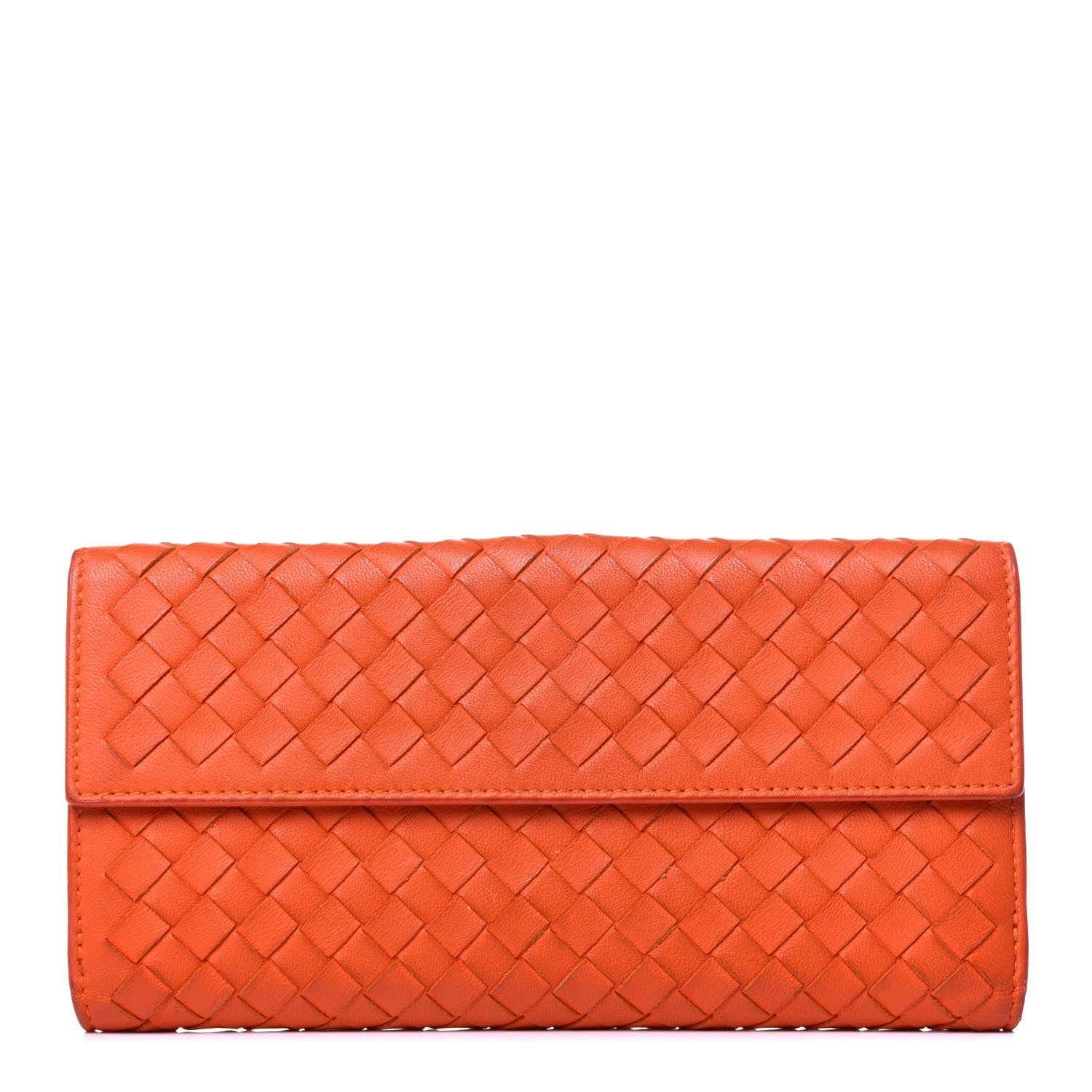 Bottega Veneta Nappa Intrecciato Continental Wallet Tangerine 1 of 14