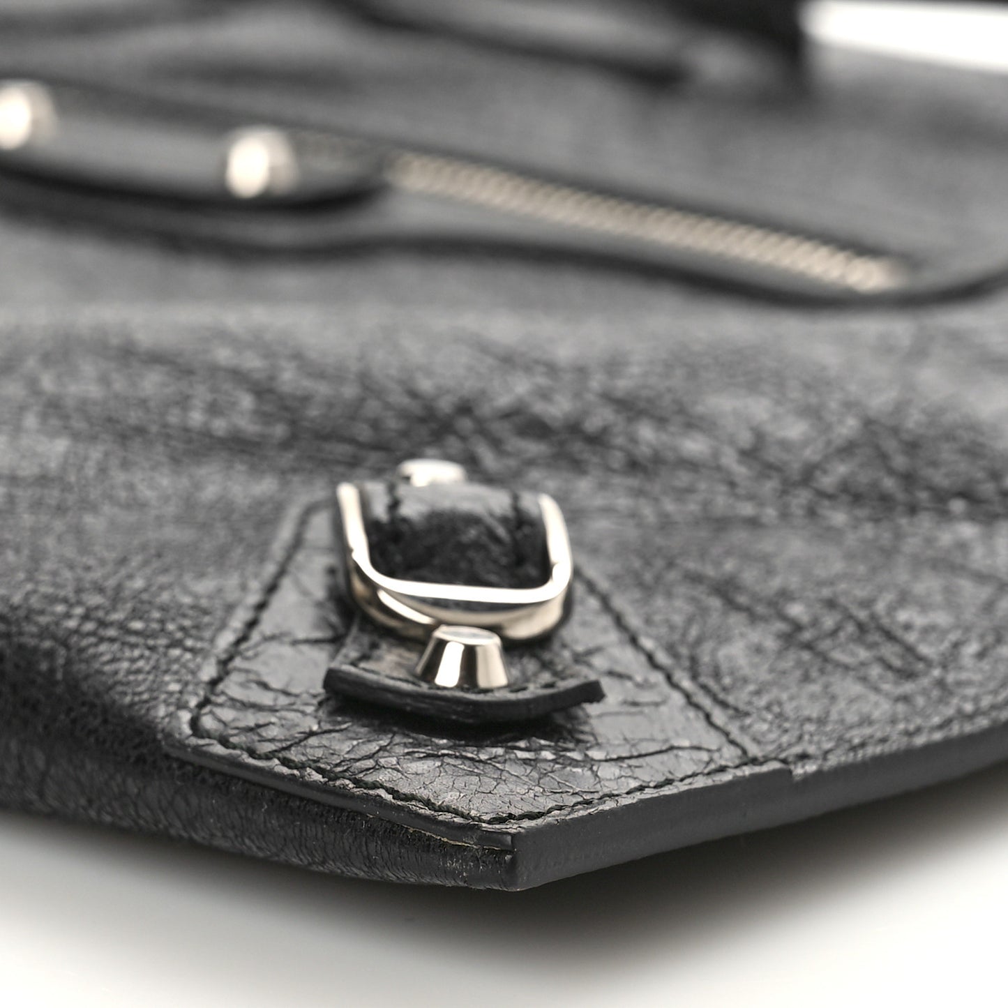 Agneau Classic Hardware Small Pouch Black
