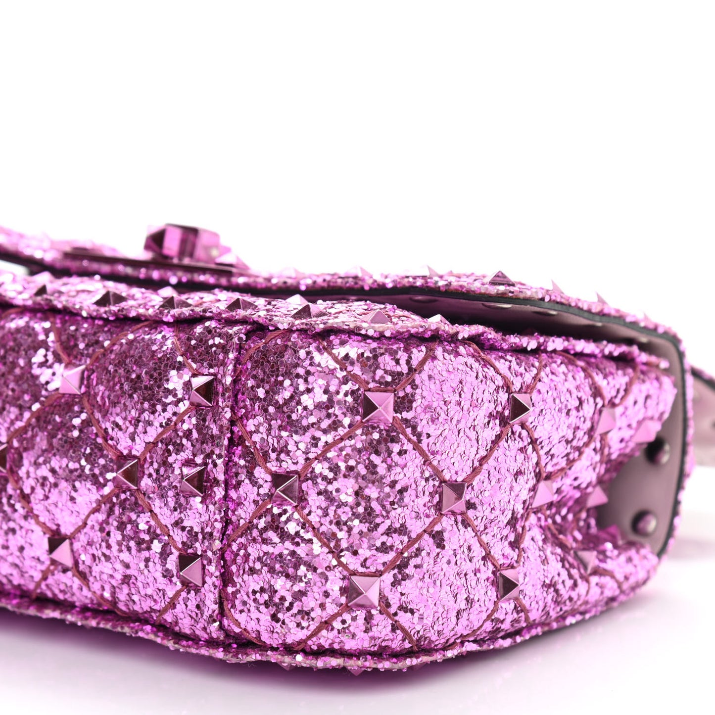 Glitter Mini Rockstud Spike Shoulder Bag Water Lilac