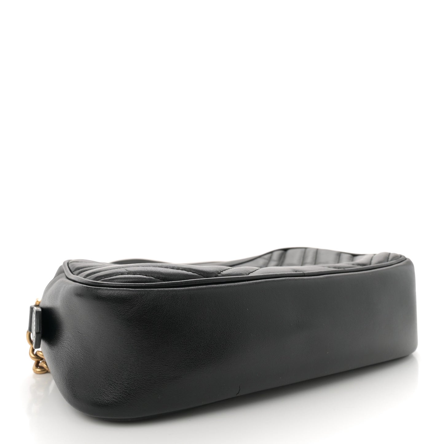 Calfskin Matelasse Small GG Marmont Chain Shoulder Bag Black