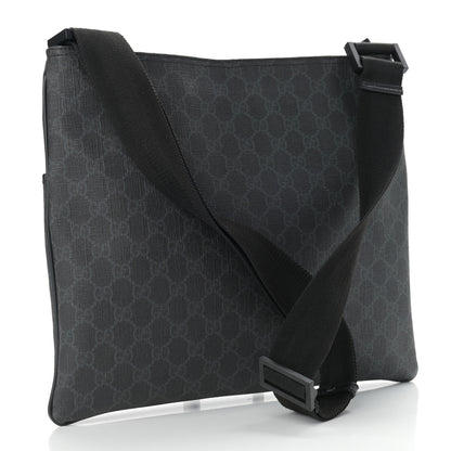 Gucci GG Plus Monogram Medium Flat Messenger Bag Black 3 of 10