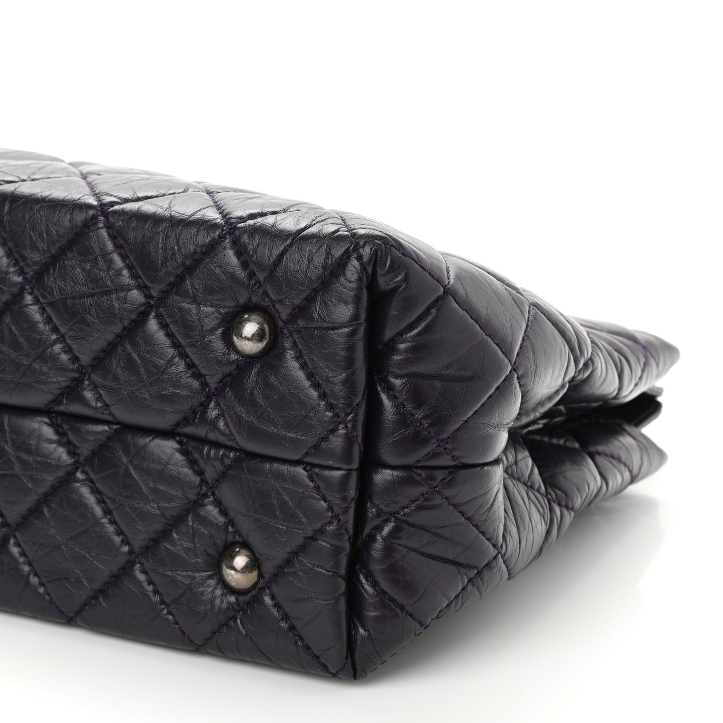 Aged Calfskin Quilted Reissue 2.55 Tote Dark Purple