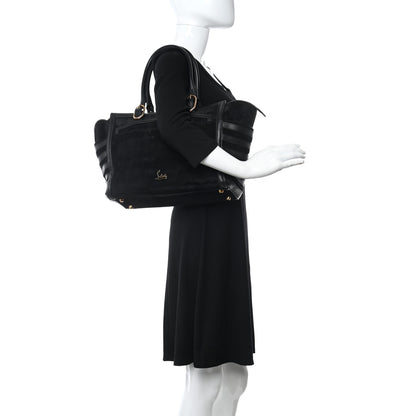 Christian Louboutin Suede Calfskin Farida Bowler Bag Black 2 of 9