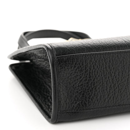 Salvatore Ferragamo Grained Calfskin Gancini Mini Top Handle Crossbody Bag Black 9 of 10