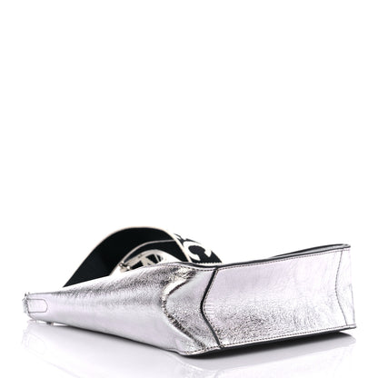 Stella McCartney Metallic Eco Alter Nappa Embroidered Logo Stonewall Crossbody Bag Silver 4 of 9