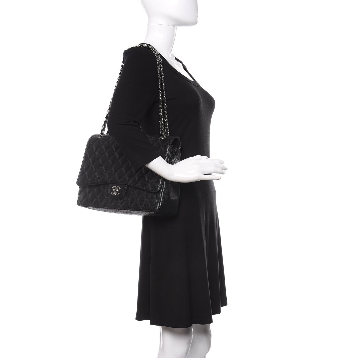 Caviar Quilted Maxi Single Flap Black