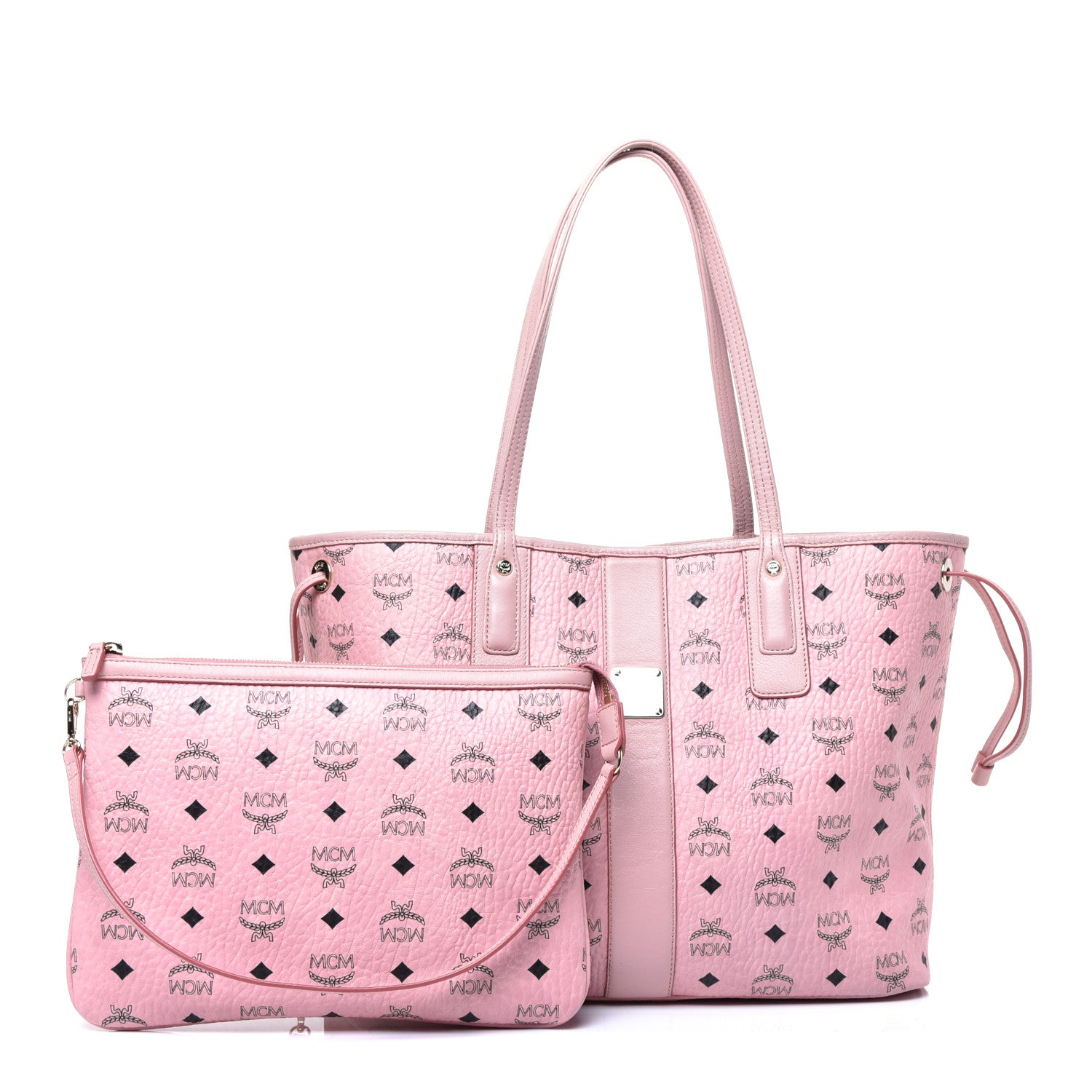 MCM Visetos Medium Liz Reversible Shopper Tote Soft Pink 1 of 16
