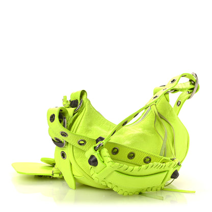 Balenciaga Agneau Arena Le Cagole Shoulder Bag XS Fluo Yellow 4 of 13