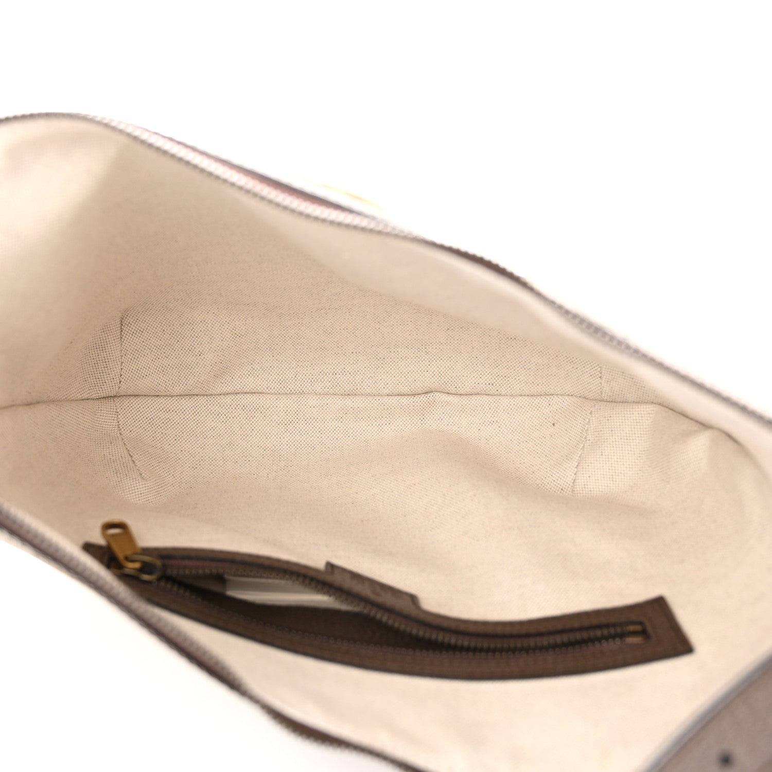 Gucci GG Supreme Monogram Textured Dollar Calfskin Web Small Ophidia Half Moon Hobo Beige Ebony New Acero 5 of 11
