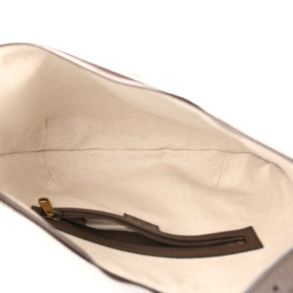 Gucci GG Supreme Monogram Textured Dollar Calfskin Web Small Ophidia Half Moon Hobo Beige Ebony New Acero 5 of 11