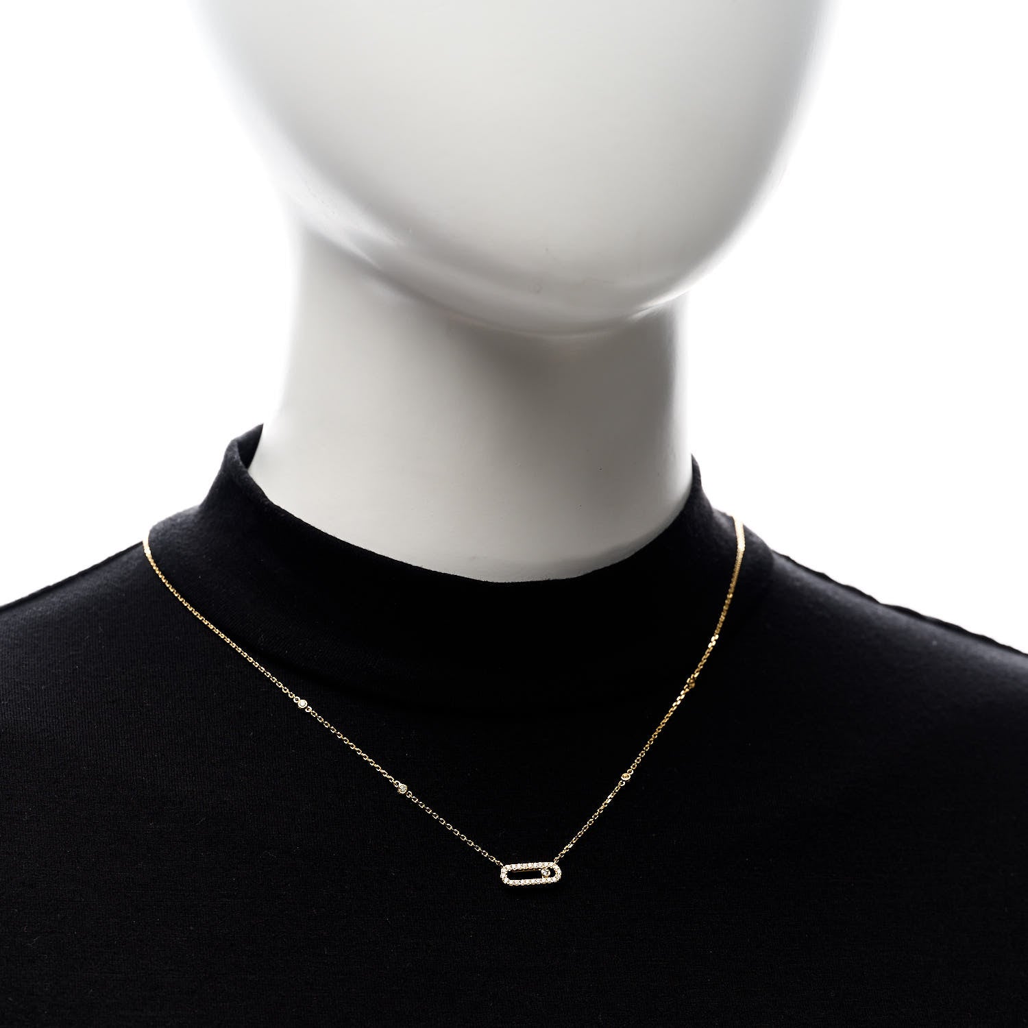 Messika 18K Yellow Gold Diamond Move Uno Pave Necklace 2 of 7