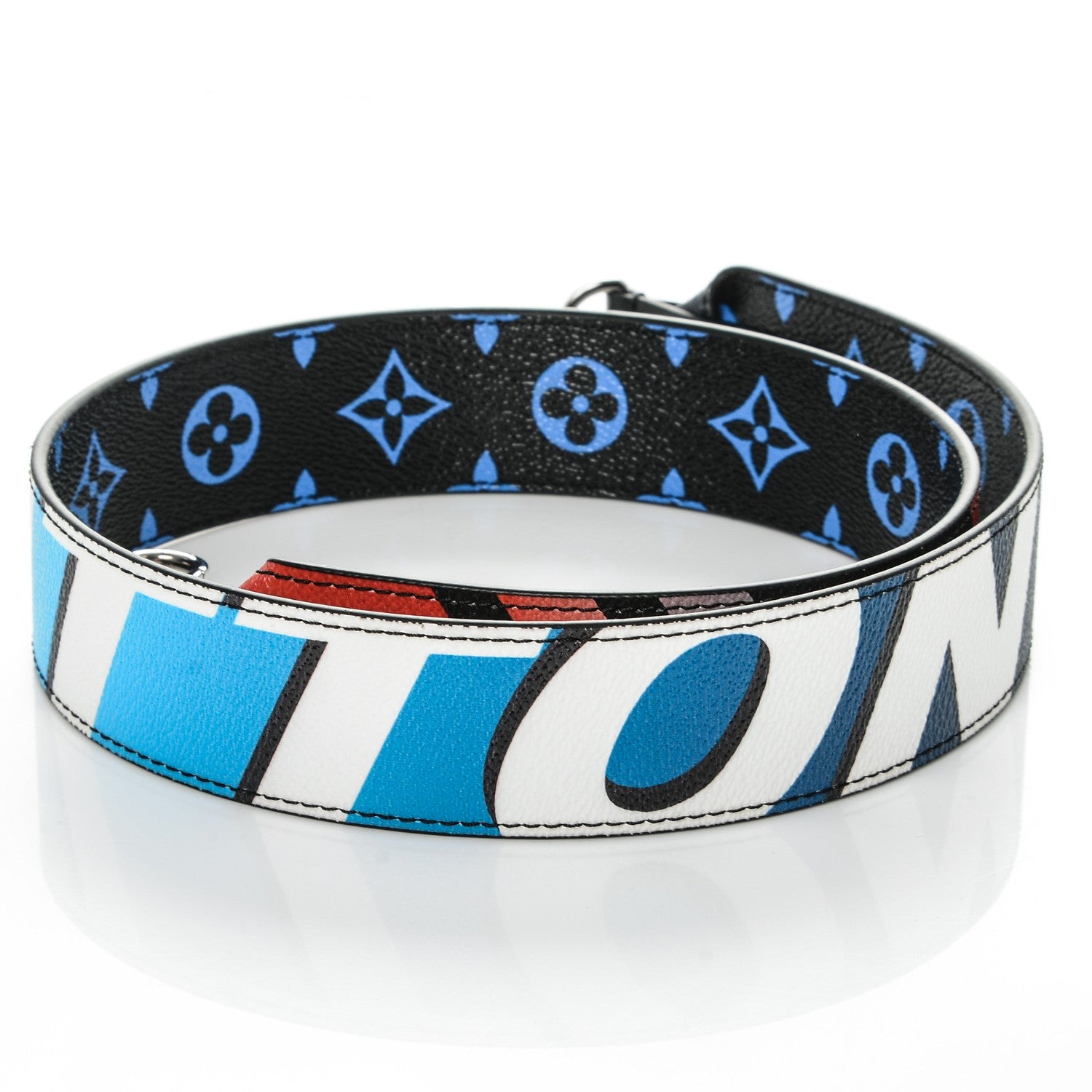 Louis Vuitton Canvas Bandouliere Shoulder Strap Black Bleu Digital 3 of 6