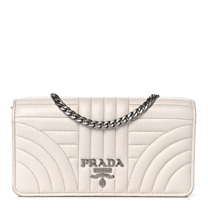 Prada Soft Calfskin Impunture Diagramme Chain Wallet 1 of 11