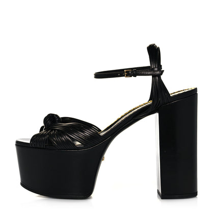 Gucci Malaga Kid Crawford Knotted Strap Platform Sandals 39 Black 1 of 8