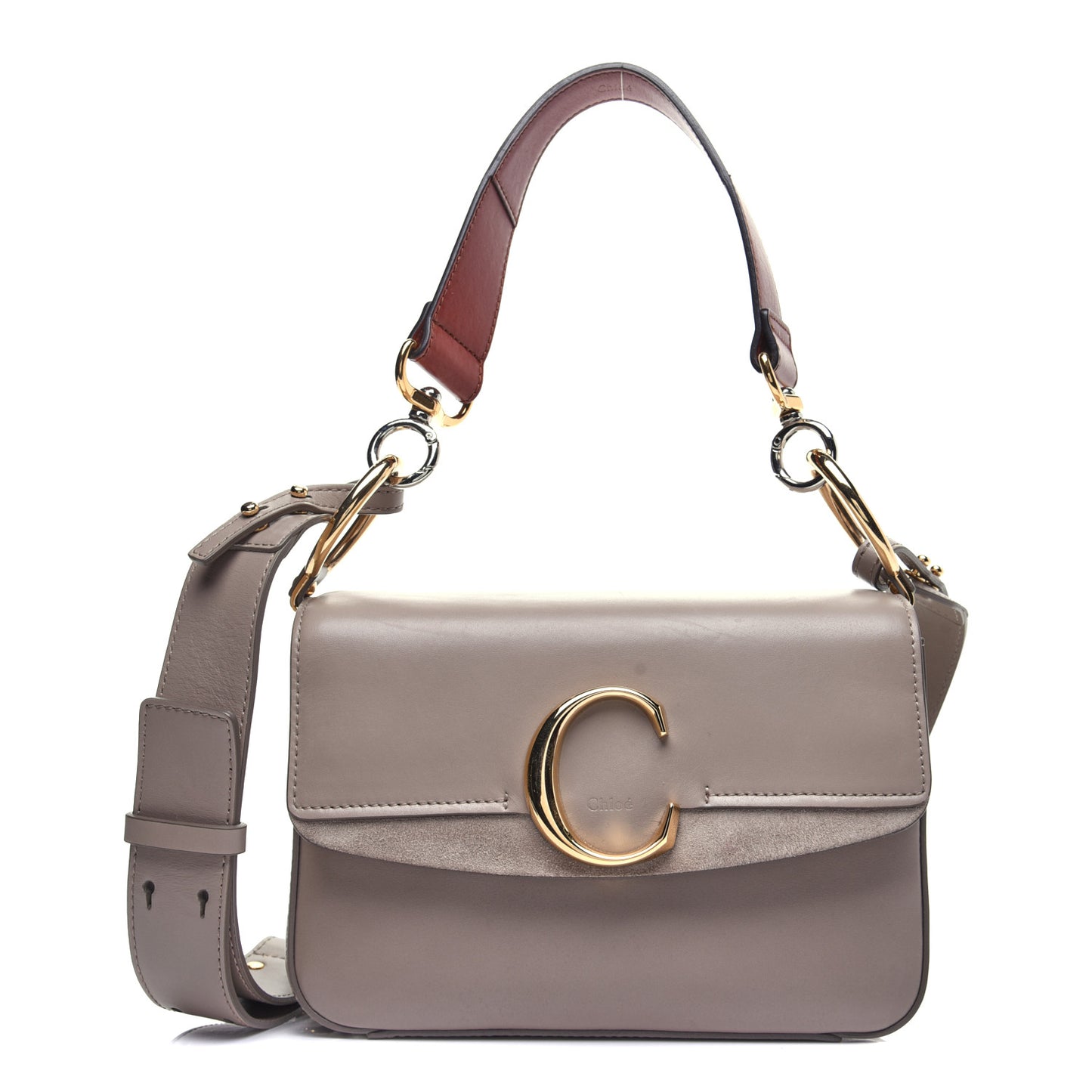 Calfskin Small C Double Carry Motty Grey
